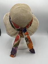 Classic Straw Garden Hat Floral Bow Trim Cottagecore