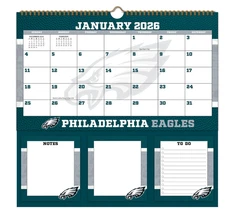 Turner Licensing Philadelphia Eagles 2026 Memomate Spiral Calendar NFL Lang
