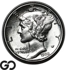 1928-S Mercury Dime, Nice Bands, Choice BU++