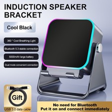 5 In 1 Wireless Induction Speaker RGB Light Phone Stand Portable Bluetooth Audio