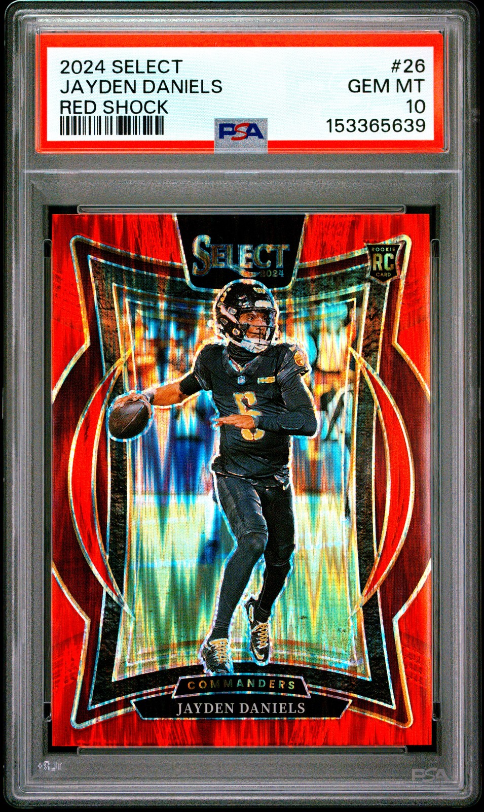 2024 Panini Select #26 Jayden Daniels Red Shock PSA 10 view 1