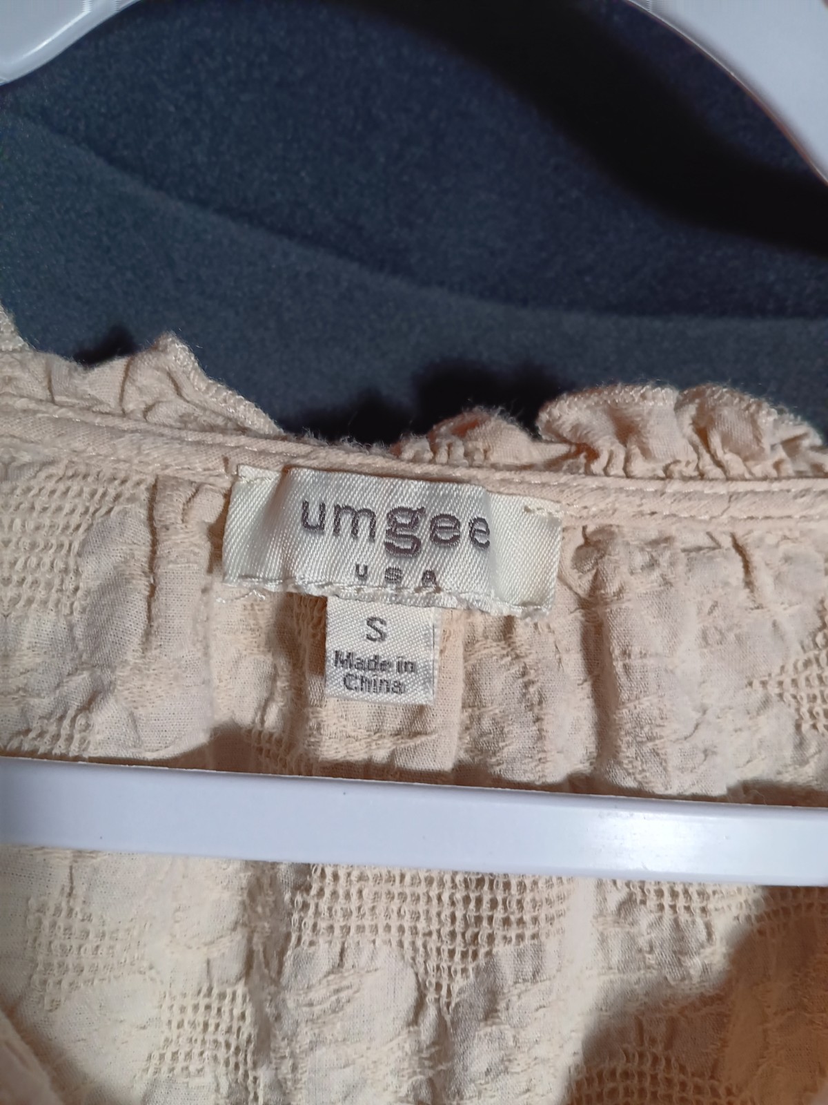 Umgee Small Textured Ruffle Split Neck Long Sleev… - image 3