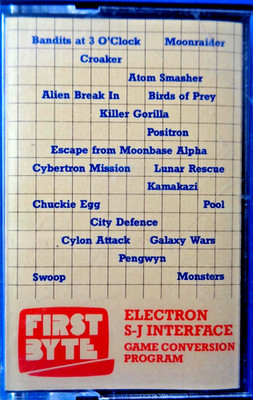 ACORN ELECTRON -- ELECTRON S-J INTERFACE GAME CONVERSIONS PROGRAM (FIRST BYTE)