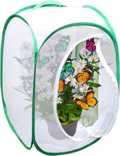 SunGrow Foldable Butterfly Habitat, 24" Butterfly Cage for Caterpillars, Crea