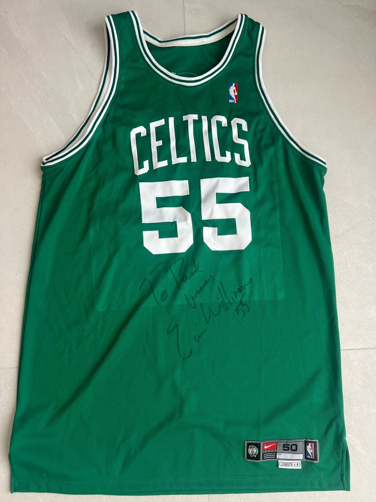 2002-2003 Eric Williams #55 Game Used Boston Celtics Jersey Signed Auto RARE NBA