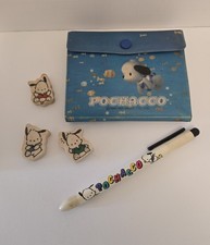 Sanrio Pochacco Stationery Set wallet, erasers and pencil