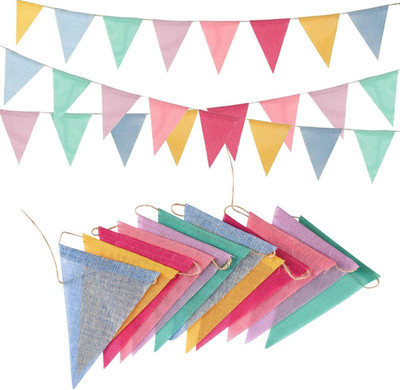 Pennant Banner Flags Pastel -  Colorful Triangle Banners for Birthday Easter Cla