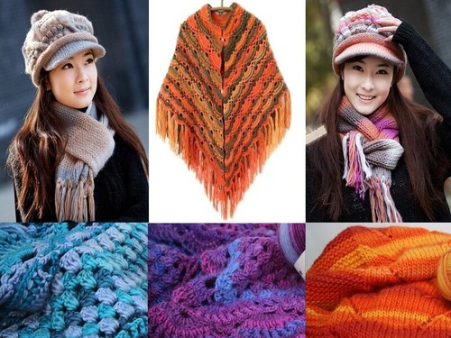 Vendita NUOVA 500g Filato Cono Scialle Grosso Scialle Sciarpa Lavorata a Mano Lana Arcobaleno Cashmere - Foto 6 di 47