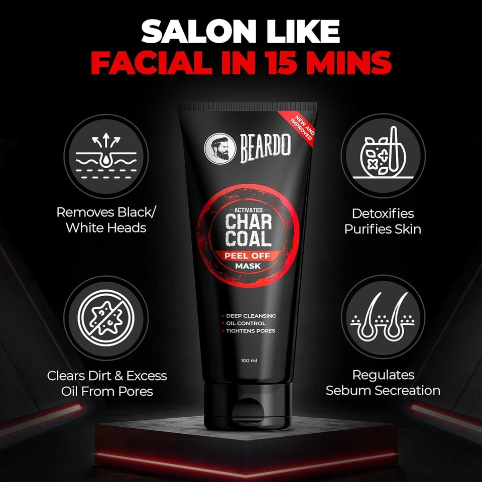 Beardo Activated Charcoal Peel Off Mask for Men, 100g - Image 3 of 4