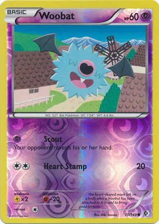 Woobat 70/149 Boundaries Crossed Reverse Holo  Light Play Pokemon DNA GAMES