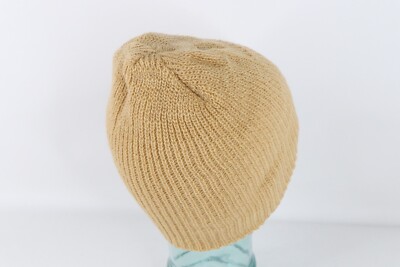 NOS Vintage 90s Streetwear Womens Blank Ribbed Knit Winter Beanie Hat Cap Cream Vintage NOS Vintage 90s Streetwear Ribbed Knit Winter Beanie  main image 3