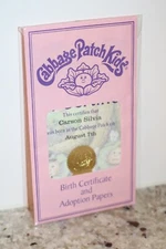 Cabbage Patch Kids- Modern Girl Birth Certificate ~ Carson Silvia 8/7