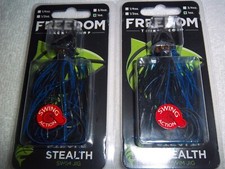 (LOT OF 2) FREEDOM TACKLE STEALTH SWIM JIG 1-OZ SIZE IN BLACK BLUE #32034 CR8367