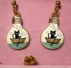 Cat in Boat Earrings Bulb A - Gold — photo 3
