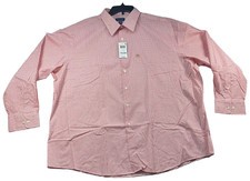 Club Room Dress Shirt Mens size XXL Red White Checks Long Sleeve 18.5 New