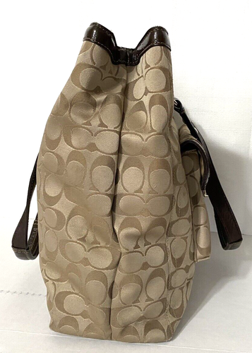 Coach C1261-F19262 Braun Signatur Satin Umhängetasche Beuteltasche Schultertasche (12"x12"x4") - Bild 5 von 11