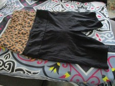 2 Pair- one Wild Fable Cheetah Print one Black Biker Shorts Size L