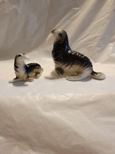 2 1960's vintage walrus miniature bone china japan animals