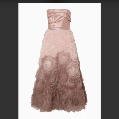 Marchesa Notte Ombre pink strapless gown tulle ballerina rosette dress plus size | eBay Marchesa Notte Ombre pink strapless gown tulle ballerina rosette dress plus size | eBay