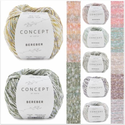 50g Katia Concept Bereber Glitzerwolle Häkelgarn Stricken Häkeln GP 109,80 /1kg