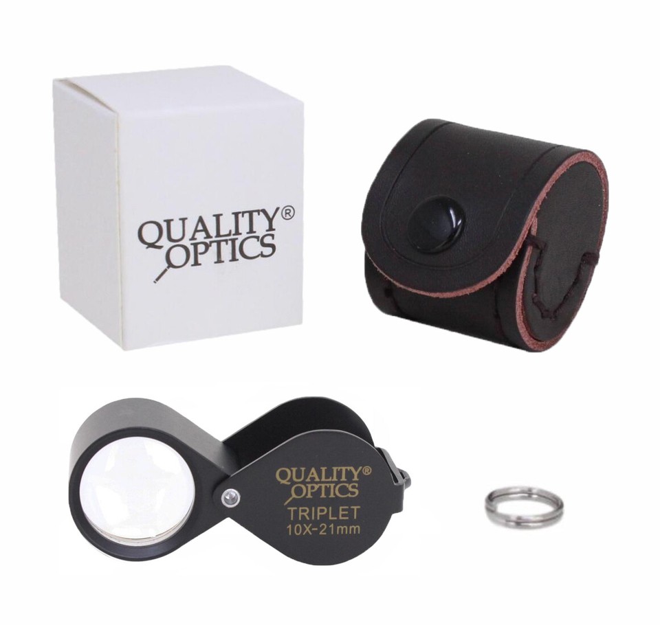 Quality Optics USA Triple Lens Folding Jewelers Loupe - Fold Away Magnifier With Tags 3 thumbnail image