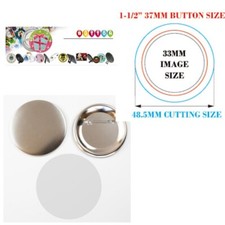 100 Sets/Pack 1-1/2" 37mm Round Metal Badge DIY Metal Pin Back Button