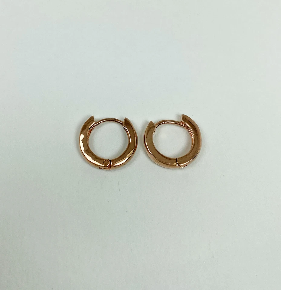 Round Huggie Earrings 925 Sterling Silver 3mm Wide, Handmade Unisex Earrings - Image 3 of 4