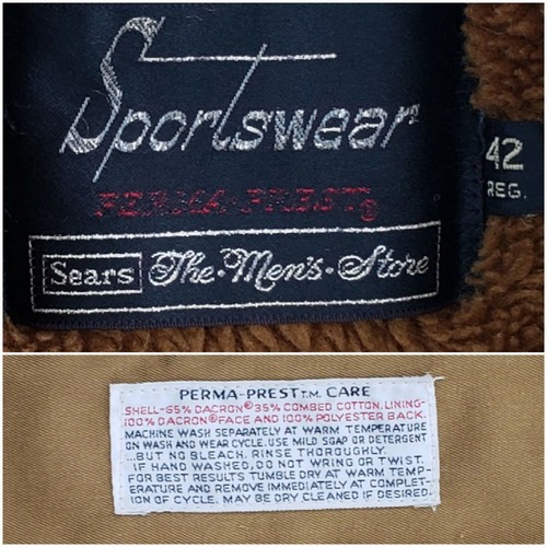 Giacca vintage Sears Sportswear Perma Prest uomo taglia 42 cappotto marrone reg anni 60 - Foto 6 di 10