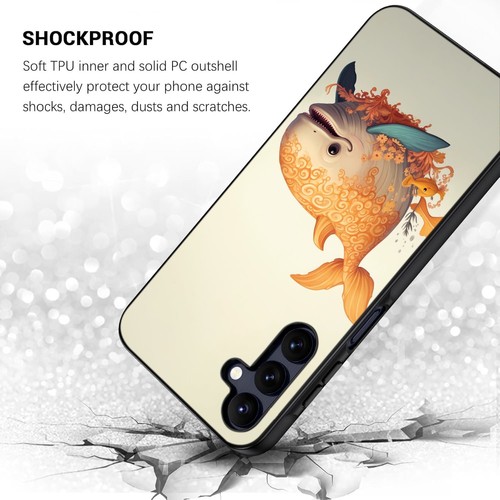 For Galaxy S20 S21 S22 S23 S24 FE Ultra Shark kawaii Whale Hard Black Case - Picture 14 of 25