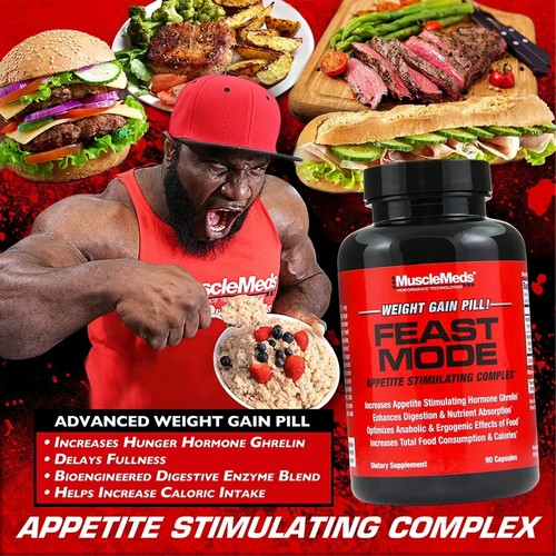 MuscleMeds Feast Mode 90 Caps | Appetite Booster & Mass Gainer Support - Picture 3 of 3