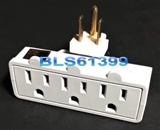 Electric Outlet 3-Way Swivel Tap Power Splitter AC Wall Plug Electrical Adapter