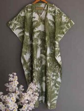 Indian Floral Printed Kaftan Cotton Hippie Maxi Women Nightwear Caftan Dress