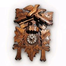 ENGSTLER CUCKOO CLOCK CARVED WOOD BIRDS DANCERS BATTERY CLOCKS CO 