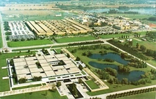 Upjohn Company Areial View Building Kalamazoo Michigan 4x6 Continental Postcard