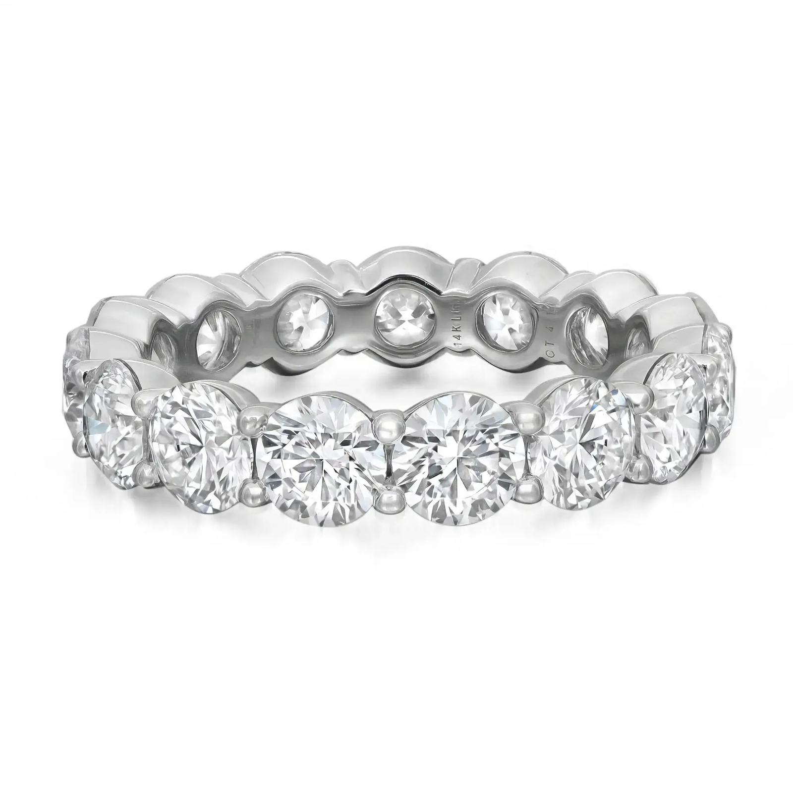 Кольцо Eternity Band с бриллиантом круглой огранки выращенным в лаборатории из белого золота 14 Карат 312 Карата 298990₽