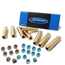 Supertech Valve Guides + Seals Honda Acura B16A B18C DOHC VTEC B-Series GSR Si