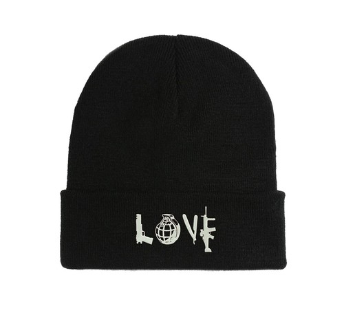 Love Weapons Legendary Anonymous Banksy Embroidered Beanie Hat Winter Autumn Cap - Picture 2 of 3