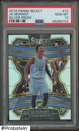 2019 Panini Select Silver Prizm #72 Ja Morant Grizzlies RC Rookie PSA 10