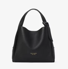 Kate Spade Knott Medium Crossbody Tote Bag Black leather Purse Handbag NWT