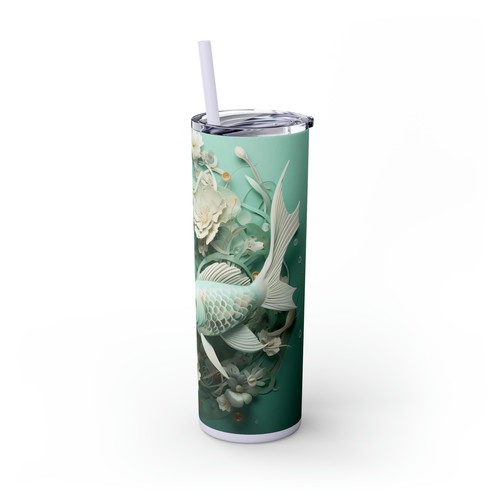Elegante Vaso de Peces Koi, Taza de Viaje Diseño Acuático Floral, - Imagen 70 de 74