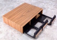 Vintage 3 Drawer Audio Cassette Tape Storage Holder Organizer Faux Wood audio