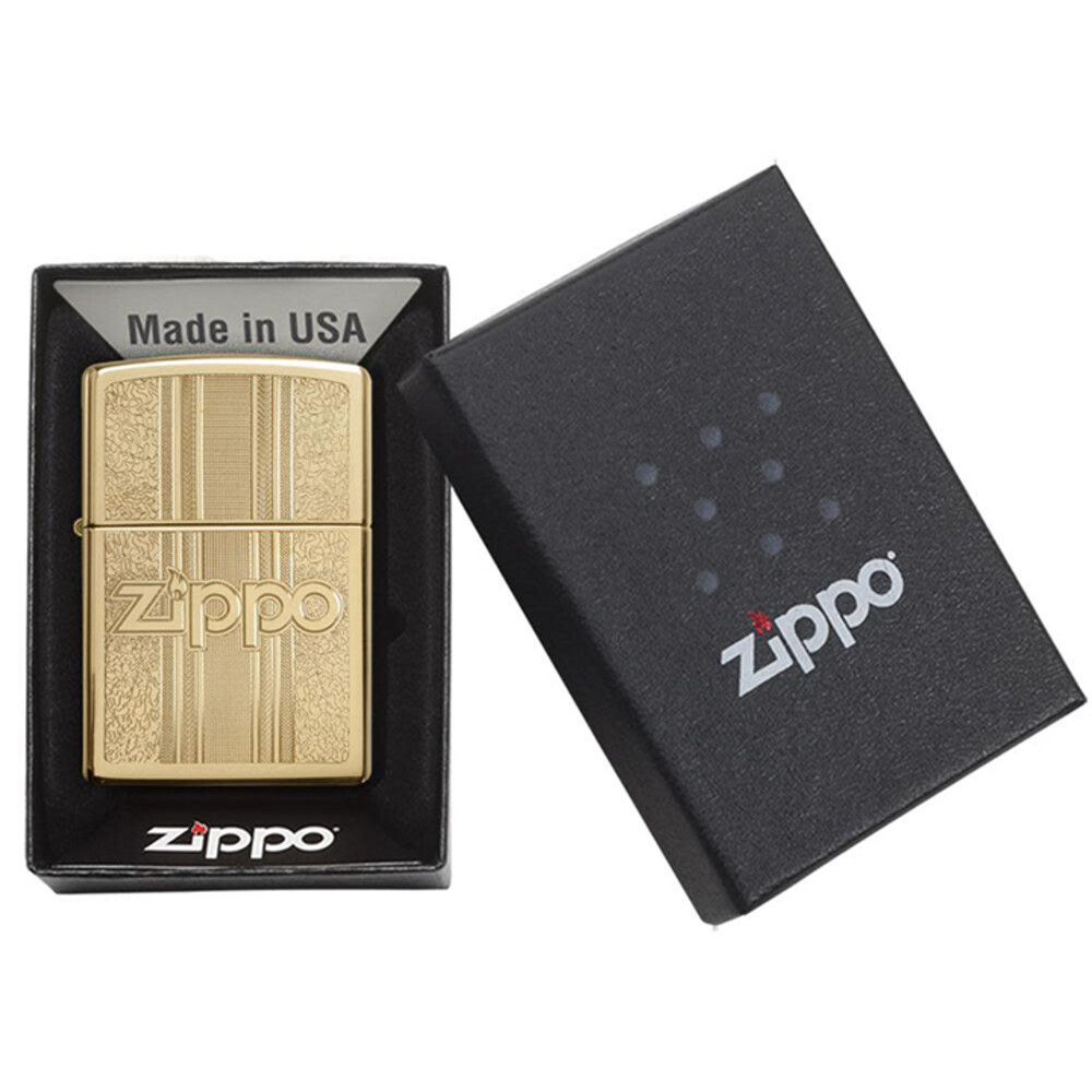 Zippo 29677 Pattern Design High Polish Brass Windproof Lighter for 