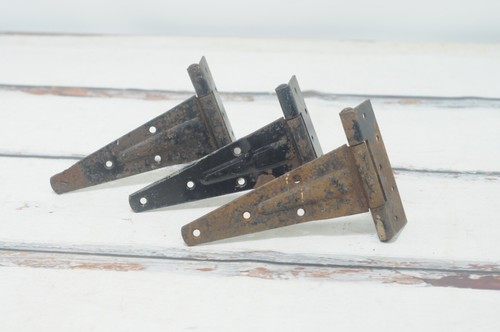 Par de bisagras de correa "T" de colección de 10,25" para puerta de granero, puerta, bisagras rescatadas - Imagen 11 de 13