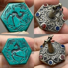 Unique Old Roman Rare old turquoise intaglio Stone Old stamp