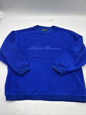 Vtg Ebtek Eddie Bauer Fleece Pullover Sweater Blue Men  s MEDIUM MADE IN USA