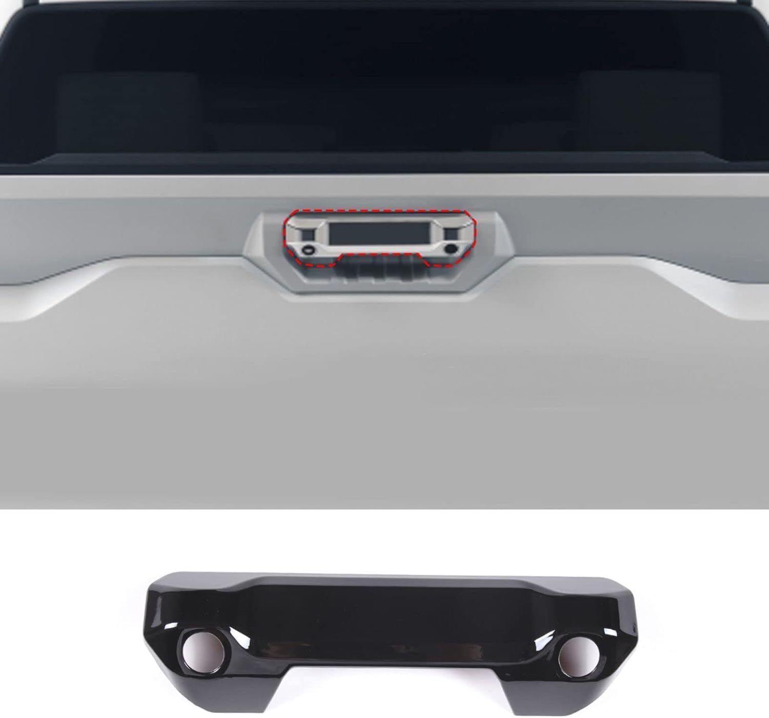 For Toyota Tundra 2022-2024 Tailgate Rear Trunk Door Handle Cover Trim Black 
