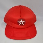 Texaco Gas & Oil Vintage Snapback 1980s Hat Solid Back Red Truckers Cap