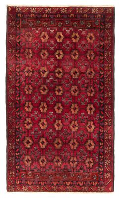 Vintage Hand-Knotted Area Rug 3'1'' x 5'6'' Traditional Wool Carpet