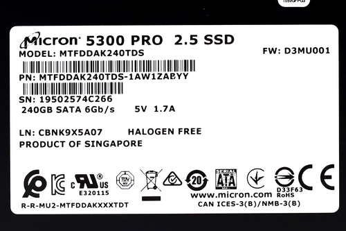Micron MTFDDAK240TDS 240GB 2.5" 6Gb/s SATA SSD P/N: MTFDDAK240TDS-1AW1ZABYY - Picture 3 of 3