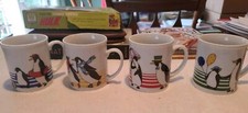 PENGUIN PENGUINS WHITE MUG SET OF 4